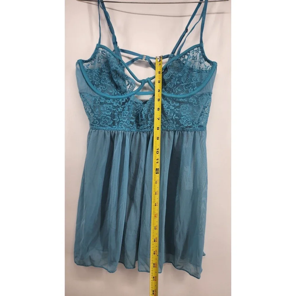 Adore Me Women's XL Mykonos Blue Yolandi‎ Babydoll Top Sleepwear Cami NWT